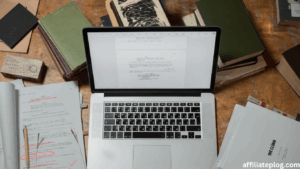A working laptop being used for writing