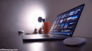 A laptop on a table with apps
